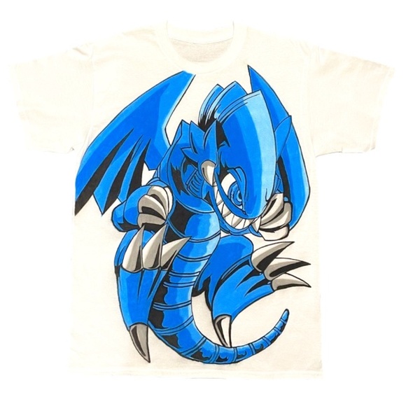 NWOT BLUE EYES WHITE DRAGON custom airbrush tee - Picture 1 of 1